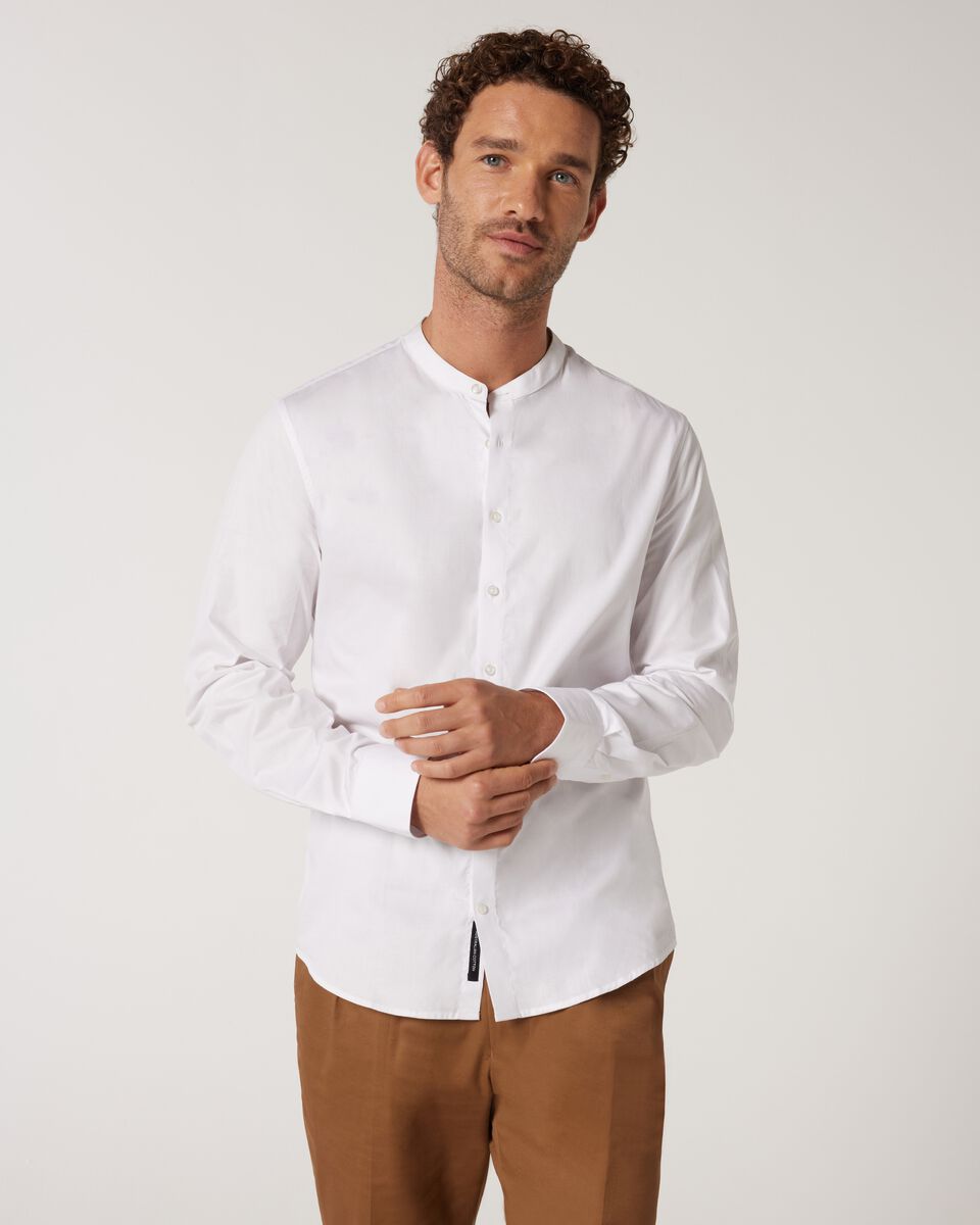 Slim Long Sleeve Grandad Collar Shirt